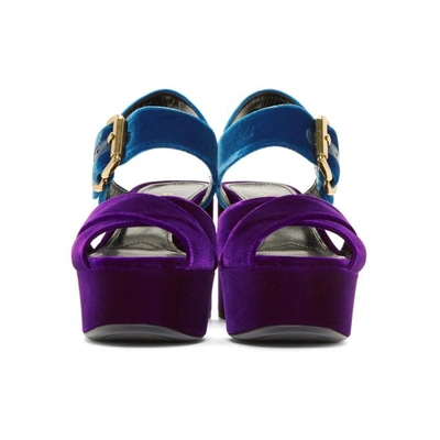 Shop Prada Purple Velvet Criss-cross Sandals In F0va1 Violet
