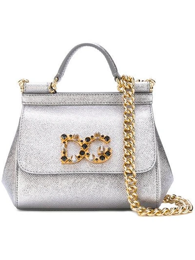 Shop Dolce & Gabbana Sicily Shoulder Bag - Metallic