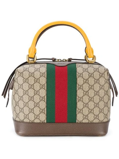 Shop Gucci Gg Supreme Tote Bag In Brown