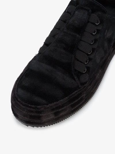 Shop Ann Demeulemeester Crushed Velvet Sneakers In Black