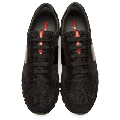 Shop Prada Black Hybrid Sneakers