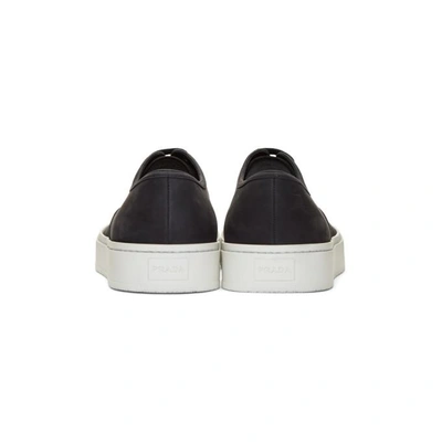 Shop Prada Black Nubuck Sneakers