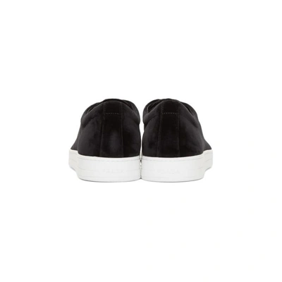 Shop Prada Black Velvet Sneakers In F0967nero+bianco