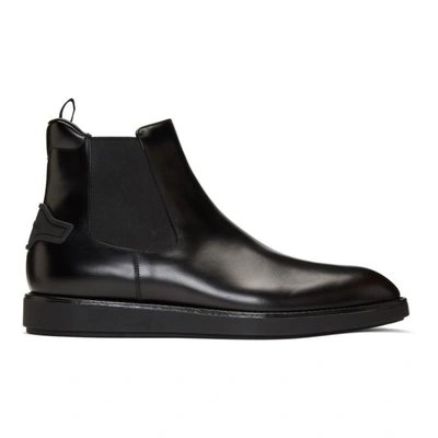 Shop Prada Black Leather Chelsea Boots In B4l Nero F002