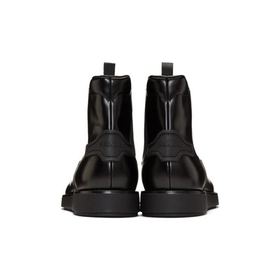 Shop Prada Black Leather Chelsea Boots In B4l Nero F002