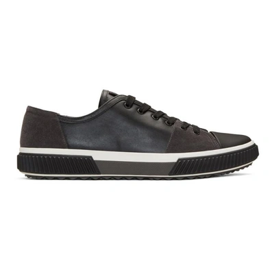 Shop Prada Black Leather And Suede Sneakers In F0002 Nero