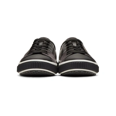 Shop Prada Black Leather And Suede Sneakers In F0002 Nero