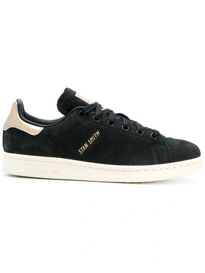 Adidas Originals Stan Smith Black Nubuck And Golden Leaf Sneaker In Nero |  ModeSens