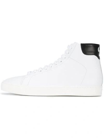 Shop Anya Hindmarch White Leather Eyes Hi Top Sneakers