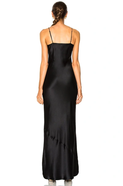 Nili Lotan Cyrielle Open-back Silk-charmeuse Gown In Black
