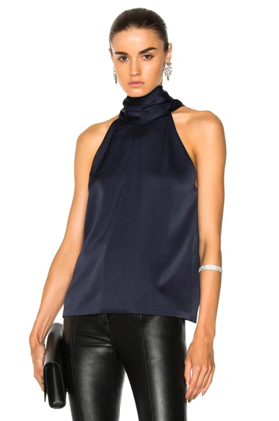 Shop Galvan Sash Neck Tunic Top In Midnight