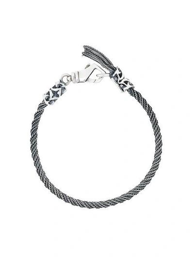Shop Emanuele Bicocchi Twisted Thin Bracelet In Metallic