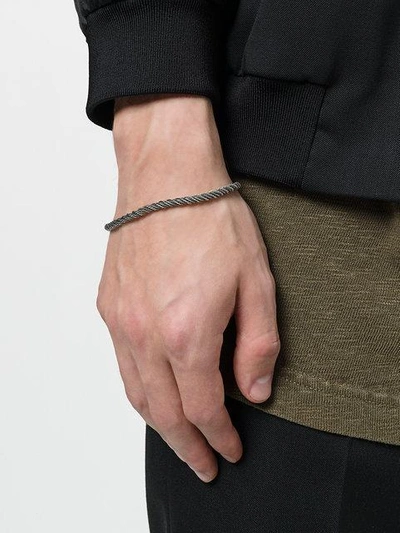 Shop Emanuele Bicocchi Twisted Thin Bracelet In Metallic