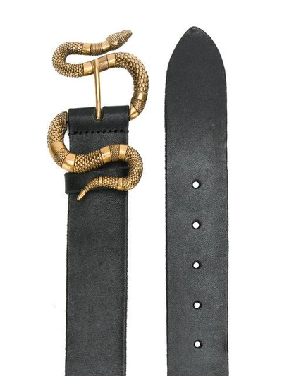 Shop Gucci - Snake Buckle Belt  In Black