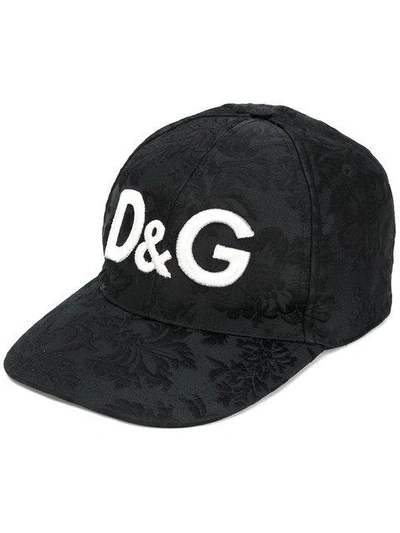 Shop Dolce & Gabbana Logo Jacquard Baseball Cap In Black