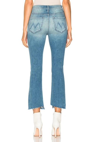 Shop Mother Insider Crop Two Step Fray In Blue