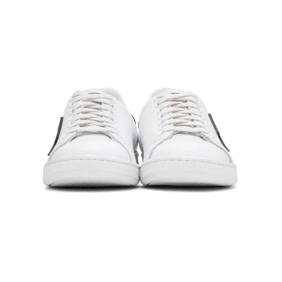 Shop Neil Barrett White Thunderbolt Tennis Sneakers