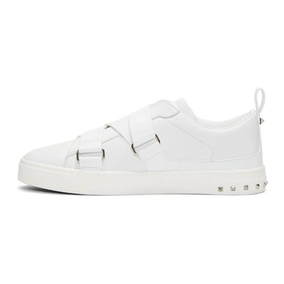 Shop Valentino White  Garavani V-punk Strap Trainers