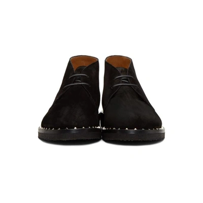 Shop Valentino Black  Garavani Studded Suede Desert Boots