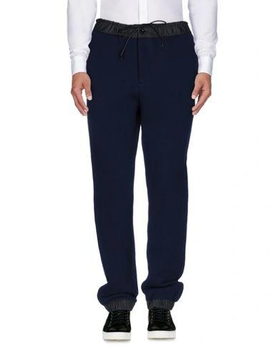 Shop Sacai Casual Pants In Dark Blue