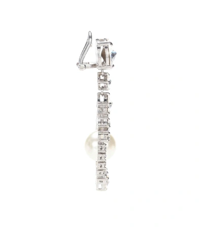 Shop Miu Miu Crystal-embellished Earrings In Silver