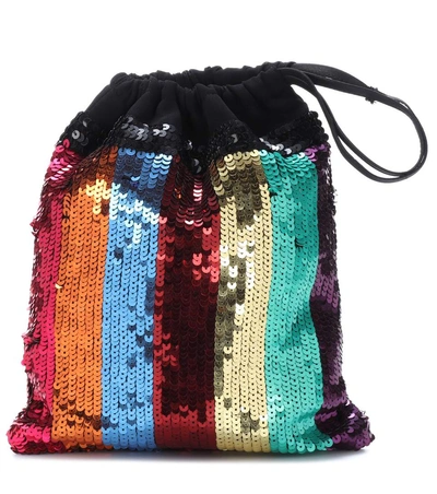 Attico Sequin-embellished Pouch In Multicolor