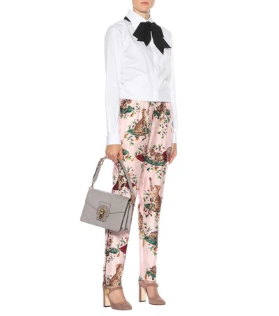 Shop Dolce & Gabbana Printed Silk Trousers