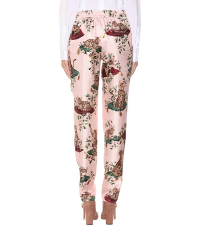 Shop Dolce & Gabbana Printed Silk Trousers