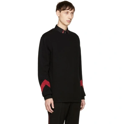 Givenchy Zigzag-panel Crew-neck Cotton-blend Sweatshirt In Nero | ModeSens