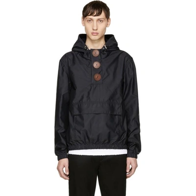 Shop Givenchy Black Oversized Buttons Windbreaker Jacket