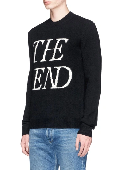 Shop Mcq By Alexander Mcqueen 'the End' Slogan Intarsia Wool-cashmere Sweater