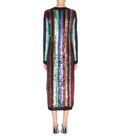 Shop Attico Sequin-embellished Wrap Dress In Multicolor