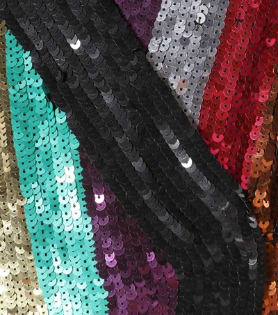 Shop Attico Sequin-embellished Wrap Dress In Multicolor