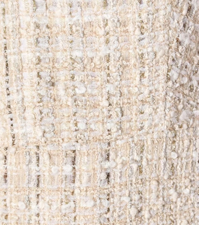 Shop Alexander Mcqueen Tweed Dress In Ivory