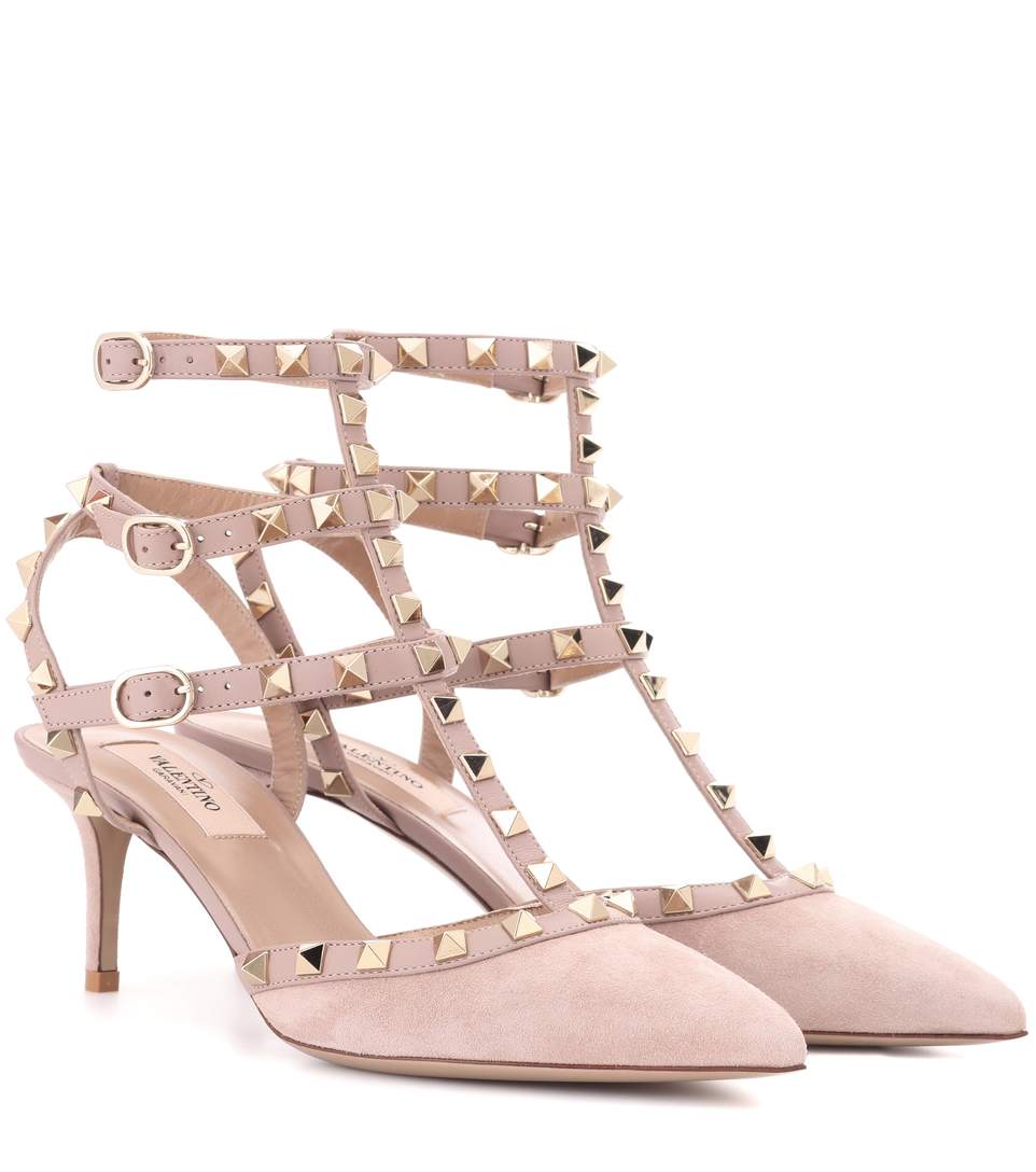 valentino rockstud suede sandal