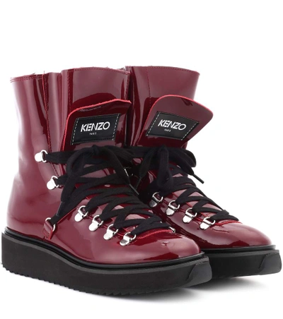 Kenzo Patent Leather Boots In Lordeaux