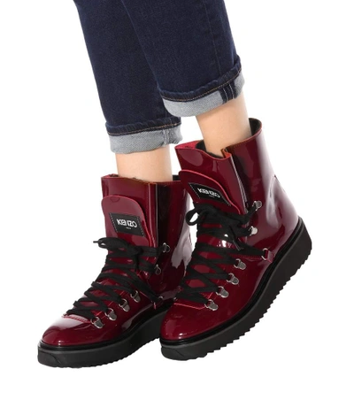 Shop Kenzo Patent Leather Boots In Lordeaux