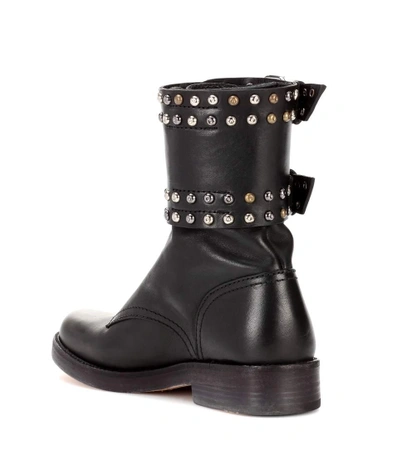 Shop Isabel Marant Teylon Embellished Leather Ankle Boots In Black