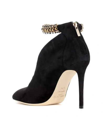 Shop Jimmy Choo Lux 100 Suede Pumps In Black