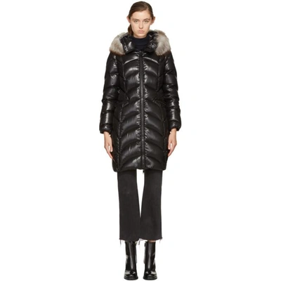 Shop Moncler Black Down Albizia Coat In *999 Black