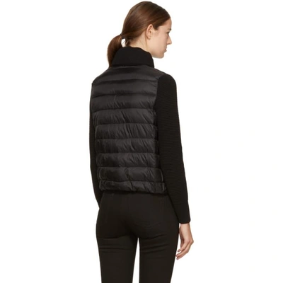 Moncler Maglione Quilted/tricot Cardigan Jacket In 999 Black | ModeSens
