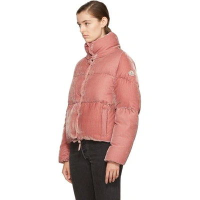 Moncler Cercis Quilted Velvet Down Jacket In Pink | ModeSens