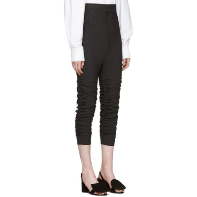 Shop Jacquemus Grey Le Corsaire Fronce Trousers In 14970 Dark Grey