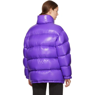 Shop Moncler Purple Oversized Down Callis Jacket