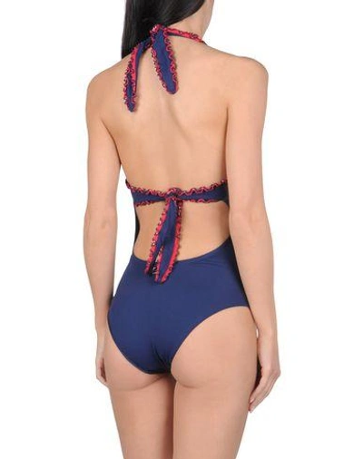 Shop Vilebrequin One-piece Swimsuits In Dark Blue