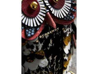 Shop Burberry The Owl – Calf Suede And Calf Hair Crossbody Bag In Black/white