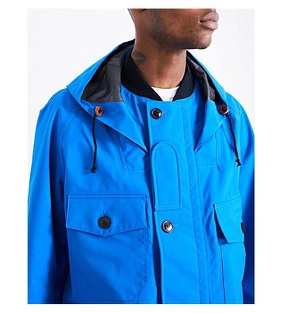 Shop Junya Watanabe Hooded Shell Jacket In Blue