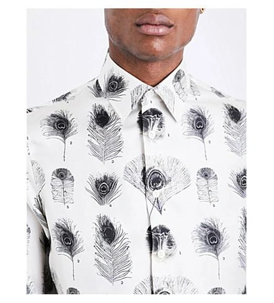 ALEXANDER MCQUEEN Peacock-print regular-fit silk-twill shirt 