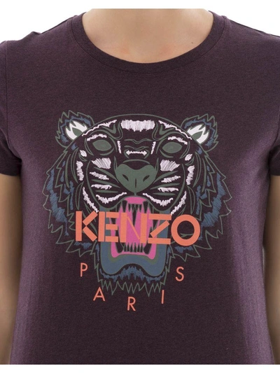 Shop Kenzo Purple Cotton T-shirt