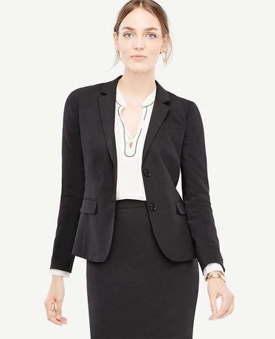 Shop Ann Taylor Tropical Wool Two Button Jacket In Black